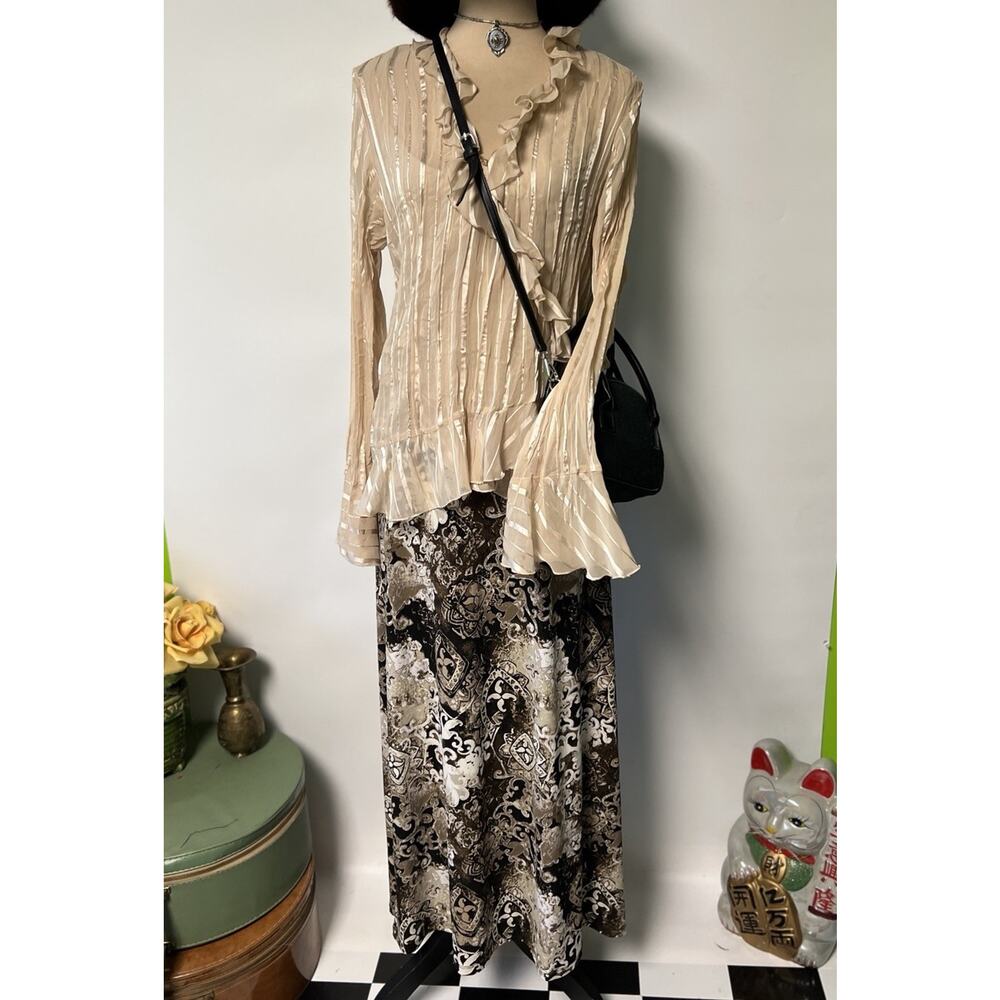 Whimsigoth Dark Academia Maxi Skirt Plus Size 1X Goth Forest Fairy Stretch‎ Twee